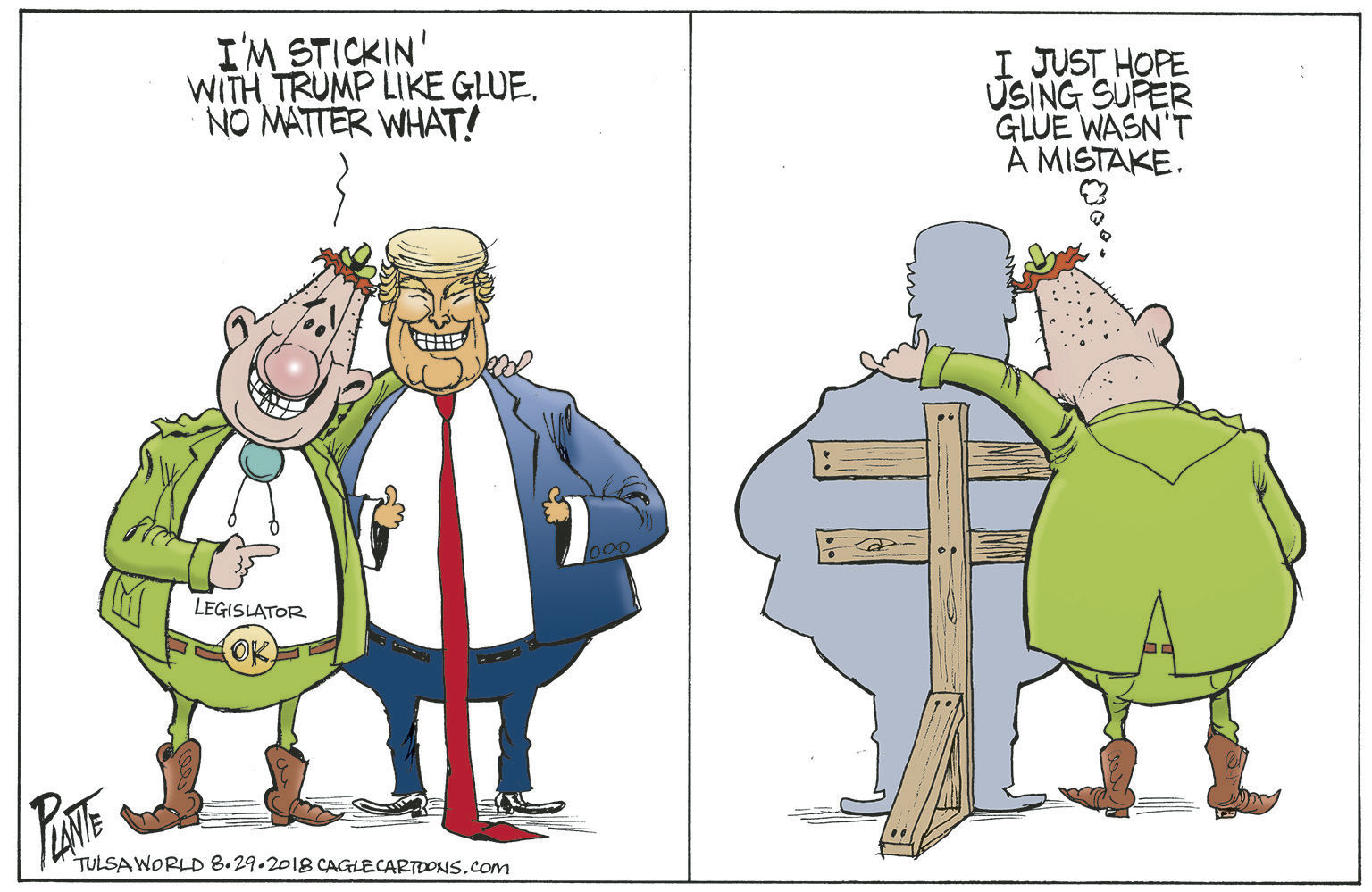 Bruce Plante Cartoon: Stickin' with Trump